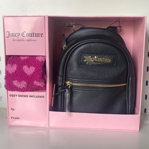Black Juicy Couture Backpack set with socks